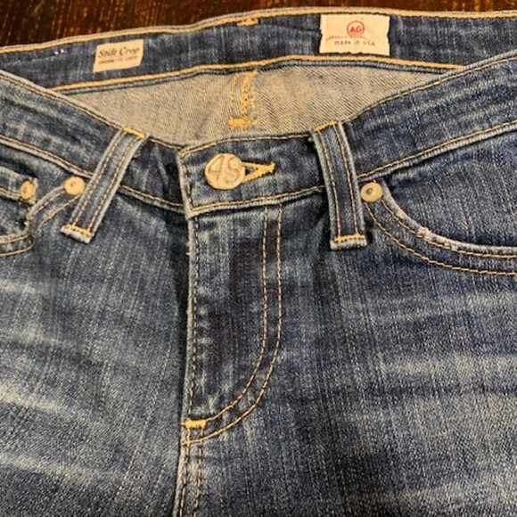 Adriano Goldschmied  Cigarette Crop South Gate Skinny Jeans Blue Wash Size 25R - Picture 2 of 12